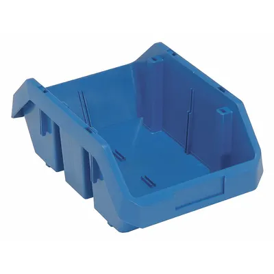 QUANTUM STORAGE SYSTEMS Cross-Stacking Bin: 8 3/8 in x 12 1/2 in x 5 in, Blue - Cross-Stacking Plastic Bins