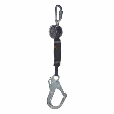 MSA Self Retracting Lifeline: 2 3/8 inAluminum Rebar Hook Anchor - Arc-Flash Rated Personal SRLs