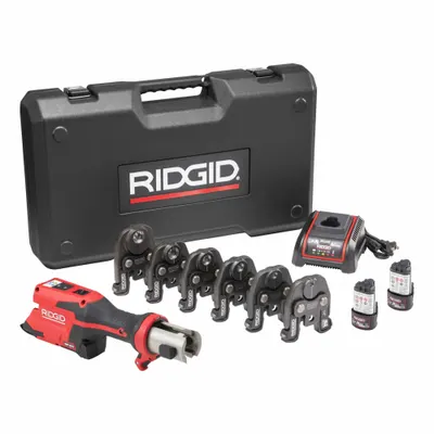 RIDGID Cordless Press Tool Kit: 12V, Compact, Inline - Ridgid Press Fitting Tools