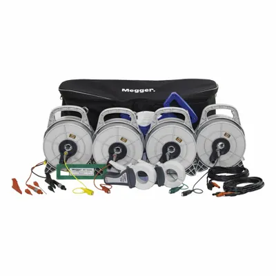 MEGGER Earth Test Kit: 196.9 ft_328.1 ft Cable Lg - Stake Kits