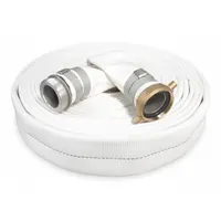 Water Discharge Hose: 3 in Hose Inside Dia., 50 ft Hose Lg, 125 psi, White, 3 in x 3 in Fitting Size