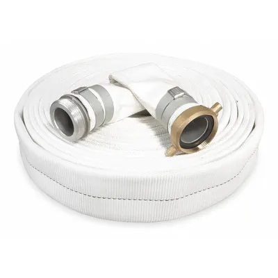 OEM Water Discharge Hose: 3 in Hose Inside Dia., 50 ft Hose Lg, 125 psi, White - SBR/Natural Rubber Water Discharge Hose Assemblies with Polyester Jacket Reinforcement