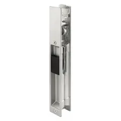 Recessed handle for sliding doors, 8 13/16 in height, 1 1/4 in width. Designed for flush-mount installation in applications such as machine enclosures, equipment cabinets, and facility partitions where space is limited.