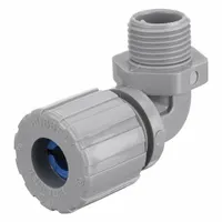 Liquid Tight Cord Connector: Nylon, 3/4 in MNPT, 0.38 in to 0.50 in, Gray (MPN NHC1035CR)