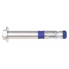 This hex-head sleeve anchor is designed for fastening into solid masonry materials such as concrete, brick, or block. It features a 5/8 in diameter, 3 in overall length, steel construction with a zinc-plated finish, and an external hex drive. Supplied in a 20-pack.
