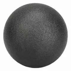 Ball knob with threaded hole for manual adjustment and positioning on machinery, fixtures, and control panels. Features a 1.88 in diameter plastic body with a steel thread insert, 5/16"-18 thread size. Provides a secure grip and reliable fastening in industrial settings.