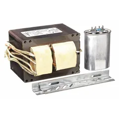 Metal halide ballast kit for probe-start lamps up to 1000W, ANSI code M47. Operates on 120/208/240/277/480V AC. Includes capacitor. Used in industrial and commercial lighting such as high-bay warehouses and outdoor area lighting.