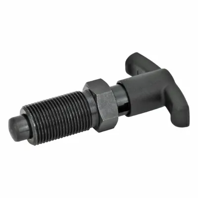 JW WINCO Indexing Plungers with T-Handle: Locking, Steel Body & Plunger, M16x1.5 - Locking T-Handle Indexing Plungers