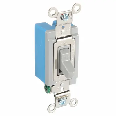 HUBBELL Wall Switch: Toggle Switch, Single Pole, Maintained, Gray, 120/277V AC - Toggle Wall Switches