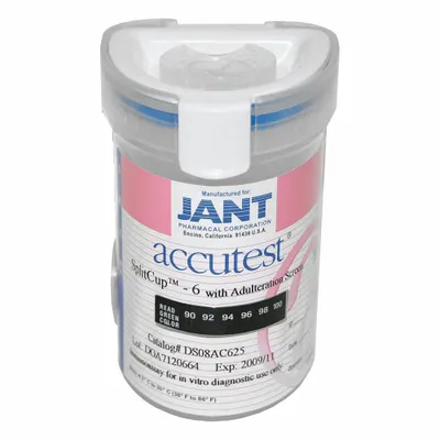 ACCUTEST Drug Test Cup: 25 Tests, AMP/COC/MET/OPI/Oxidants/PCP/Specific Gravity/THC Plus pH - Drug Testing Kits