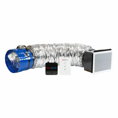 QUIETCOOL Whole House Fan: Ceiling Mount, 16 in Blade, 2,465 cfm Max., 1,233 sq ft Coverage - Ceiling-Mount Low Noise Whole House Fans