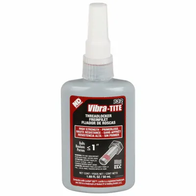 VIBRA-TITE Primerless High-Strength Threadlocker (Red), 1.69 fl oz Bottle - Primerless High-Strength Threadlockers (Red)