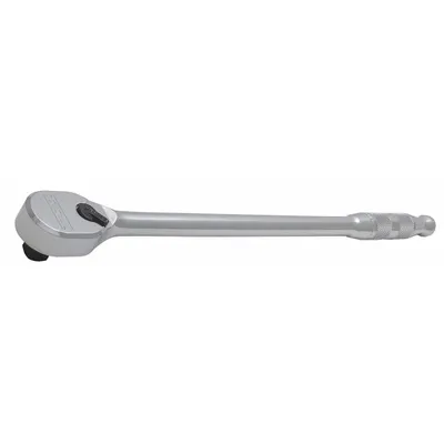 PROTO Hand Ratchet: Pear, Reversible, 17 1/2 in Overall Lg, Chrome, 4° Min Arc Swing - Standard-Head Ratchets