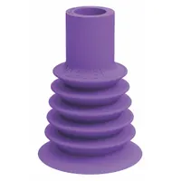 PIAB Vacuum Pad: Plain Pad without Adapter, 20 mm Pad Dia, Thermoplastic Elastomer, Purple, 60A (MPN VL20BL)