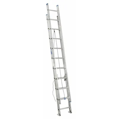 WERNER Extension Ladder: 20 ft Ladder Size, Aluminum, 250 lb Load Capacity, 33 lb Wt - Lightweight Aluminum Extension Ladders