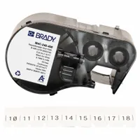 Combined Label and Ribbon Cartridge: 15/64 in, 15/64 in x 16 ft, Vinyl Cloth, Black on White (MPN M4C-240-498)