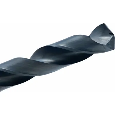 CLEVELAND Jobber Length Drill Bit: #22, 135° Split Point, Black Oxide Cobalt - Short-Flute Cobalt Jobber-Length Drill Bits