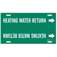 Pipe Marker: Heating Water Return, Green, White, Fits 8 to 9 7/8 in Pipe O.D., 1 Pipe Markers (MPN 4327-G)