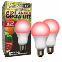 LED Grow Bulb: LED, A19, 120V, Full/Broad/Red, 150 W Incandescent Watt Equivalency (MPN 602145)