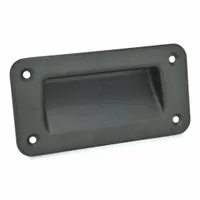 JW WINCO Recessed Pull Handle: Unthreaded Holes, Zinc, Black, Tray, 5 in Overall Lg, Rectangular (MPN 7330-127-A-1-SW)