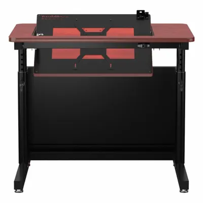 VERSADESK Standing Desk: Cherry, Wood, 36 in Overall Wd, 24 in Overall Dp - Manual Adjustable-Height Desks