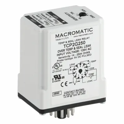 MACROMATIC Seal/Temp Relay: Socket Mounted, 7 A Current Rating, 120V AC - Socket-Mounted Relays
