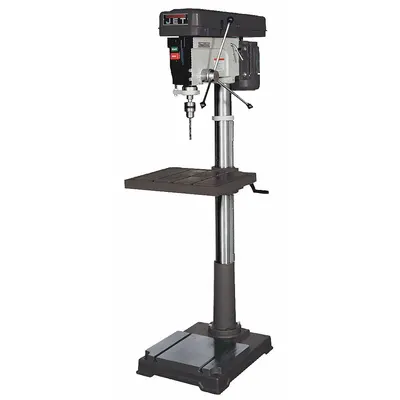JET Floor Drill Press: Belt Drive, Fixed Speed, 150 RPM – 4,200 RPM, 115/230V AC /Single-Phase - Floor Stand Drill Presses with Manual Downfeed