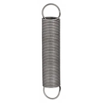 RAYMOND Extension Spring: Carbon Steel, 5 1/8 in Free Lg, 0.062 in Wire Dia, 0.437 in O.D. - Machine Hook Extension Springs