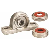 NTN Pillow Block Bearing: 1 1/4 in Bore, SS, Set Screws, 1 55/64 in Shaft Ht, 6.574 in Overall Lg (MPN SUCP207-20C0FG1)