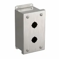 HAMMOND Push Button Enclosure: 22mm, 2 Holes, 304 Stainless Steel, NEMA 3R/4/4X (MPN 1435MSSB)