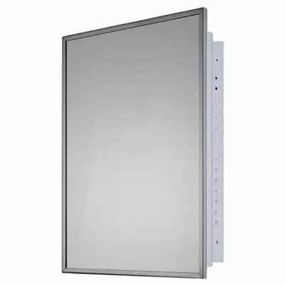 KETCHAM Medicine Cabinet: Rectangular, Glass, 22 in Overall Ht, 16 in Overall Wd - Mirrored Medicine Cabinets