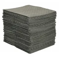 CONDOR Sorbent Pad: 30 3/4 oz Volume Absorbed Per Pad, 19 in x 15 in Pad Size (L x W), Gray, 50 PK