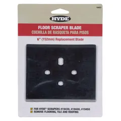 Carbon steel replacement scraper blade with standard end design. Used for removing coatings, adhesives, paint, and residues from surfaces in industrial scraping applications.