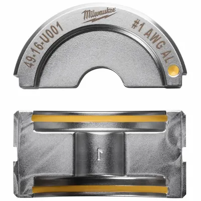 MILWAUKEE Upper and Lower Crimping Die: 1 AWG, U Style Dies - Milwaukee Replacement Crimping Dies