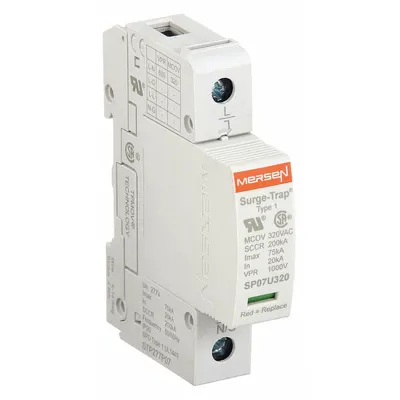 MERSEN Surge Protection Device: Single Phase, 277V AC, 1 Poles, 2 Wires, L-N, 320 V AC - DIN Rail Internal-Mount SPDs