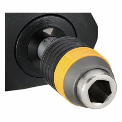 This ESD-safe adjustable torque bit screwdriver features a click-type mechanism with a torque range of 0.3 N-m to 1.2 N-m. It is designed for precision fastening applications where controlled torque is required, such as electronics assembly and maintenance of sensitive equipment. The ESD-safe construction protects static-sensitive components during use.