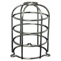 Stainless steel dome guard for indoor alarms and wall fixtures. Silver finish, surface mount, waterproof. Overall depth 4 1/2 in, length 6 3/16 in. Designed for use with FEDERAL SIGNAL model SLM200.