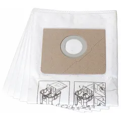 This 1-ply fleece vacuum bag is designed for dry pickup in Fein shop vacuums. It captures fine dust and coarse particles during construction, woodworking, or general maintenance tasks. The bag is a standard replacement filter bag for routine debris collection.