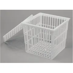 This clear polypropylene storage rack holds test tubes in a compact 6 x 6 x 6 inch footprint. The transparent material allows quick visual inspection of contents. Suitable for organizing tubes in laboratory settings.