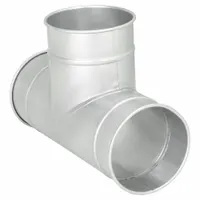 10"dia 18"L 90° Steel Tee Branch: Steel, For 10 in Duct Dia, 18 in Overall Lg, 90° Angle (MPN 8040304747)