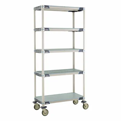 METRO Harsh-Environment Antimicrobial Mobile Plastic Shelving
