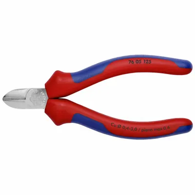 KNIPEX Diagonal Cutting Plier: Std, Straight, Oval, 7/8 in Jaw Lg, 5/8 in Jaw Wd - Standard-Cut Diagonal-Cutting Pliers