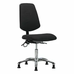 ESD Chair, Fabric, Armless, 19-24 in Height, 18 1/2 in Seat Width, 17 in Seat Depth, Aluminum Base