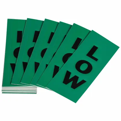 BRADY Pipe Marker Label Kit: Low, Green, Black, Fits 8 in and Larger Pipe O.D. - Brady Pipe Marking Labeling Kit Replenishment Labels