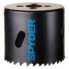 Bi-metal hole saw for cutting wood, metal, and plastic. Features 4/6 teeth per inch and a maximum cutting depth of 1 7/8 in. Requires a 1/2"-18 arbor (not included). Suitable for general construction, plumbing, and electrical installations.