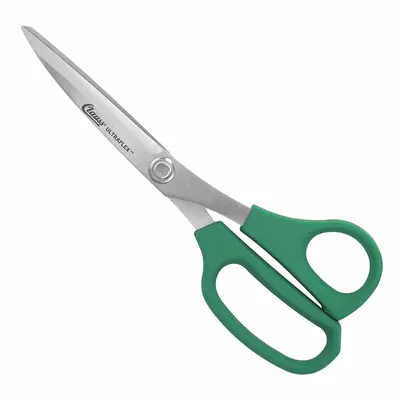 CLAUSS Shears: Ambidextrous, 8 in Overall Lg, Straight, Stainless Steel, Pointed - Plastic-Handle Scissors