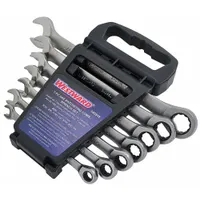 WESTWARD Combination Wrench Set: Alloy Steel, Satin, 7 Tools, 5/16 in to 3/4 in Range of Head Sizes (MPN 34D938)