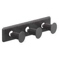 End Cap: 15 Series, Inch, 4 1/2 in x 3/16 in x 1 1/2 in, Black, ABS, Dust Cover, Matte, Triple, 2 PK (MPN 2046-2)