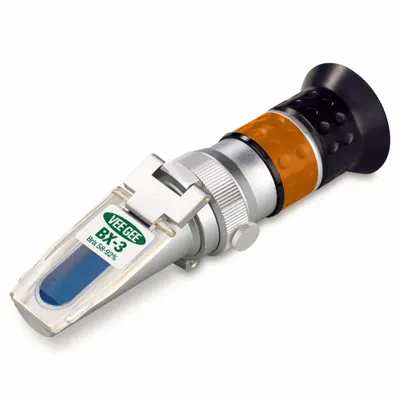 VEE GEE Refractometer: Brix, +/-0.2% Accuracy, Manual, Analog, 5 1/2 in Overall Dp - Analog Handheld Refractometers