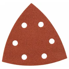 This 150-grit sanding sheet set uses aluminum oxide abrasive for fine sanding and polishing. Suitable for use on wood, metal, and painted surfaces, it provides consistent material removal and a smooth finish. The sheets are designed for oscillating tools and are commonly used in detail work, refinishing, and surface preparation.